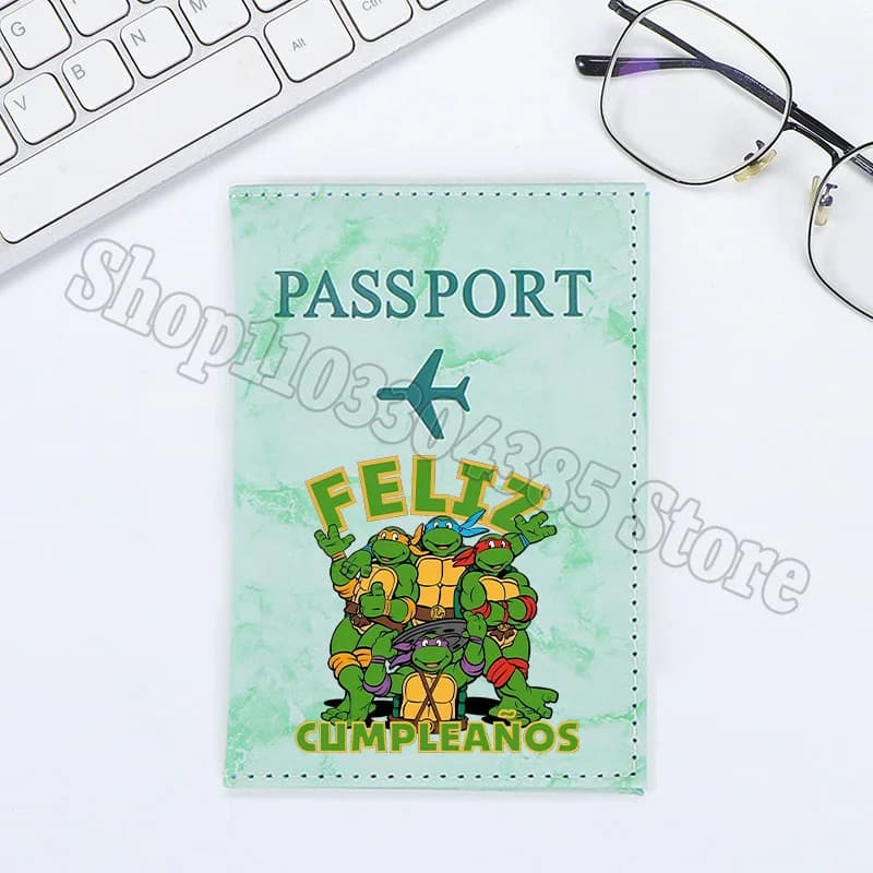 Teenage Mutant Ninjas Turtles Passport Cover Cute Airplane Ticket Protective Case Card Holder Travel Accessories Gift Hot Sales