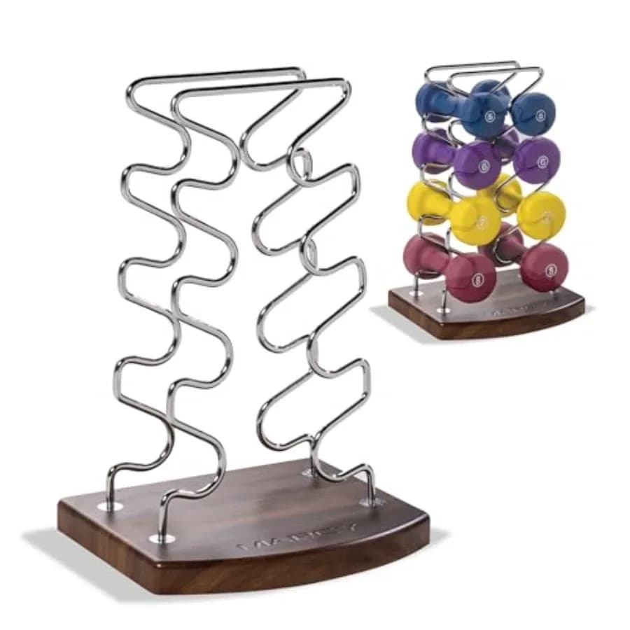 Rack per Manubri da Allenamento di Forza, Struttura in Filo Metallico Minimalista, Porta Manubri per Palestra Domestica, Acciaio Nero Resistente e Salvaspazio