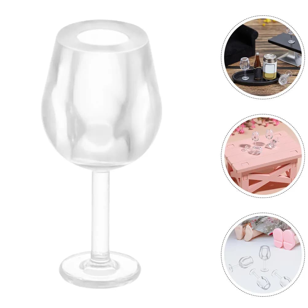 20Pcs Miniature Wine Glasses Detailed 1:12 Scale Mini Glass Cups for Kitchen Decoration Photography Props