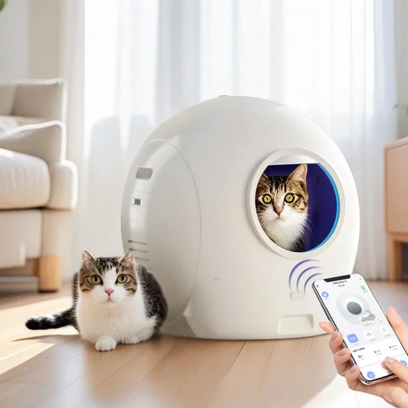 Nuova versione di aggiornamento 2a lettiera automatica per gatti EU US 65L Controllo APP Toilette per gatti intelligente Lettiera per gatti autopulente intelligente