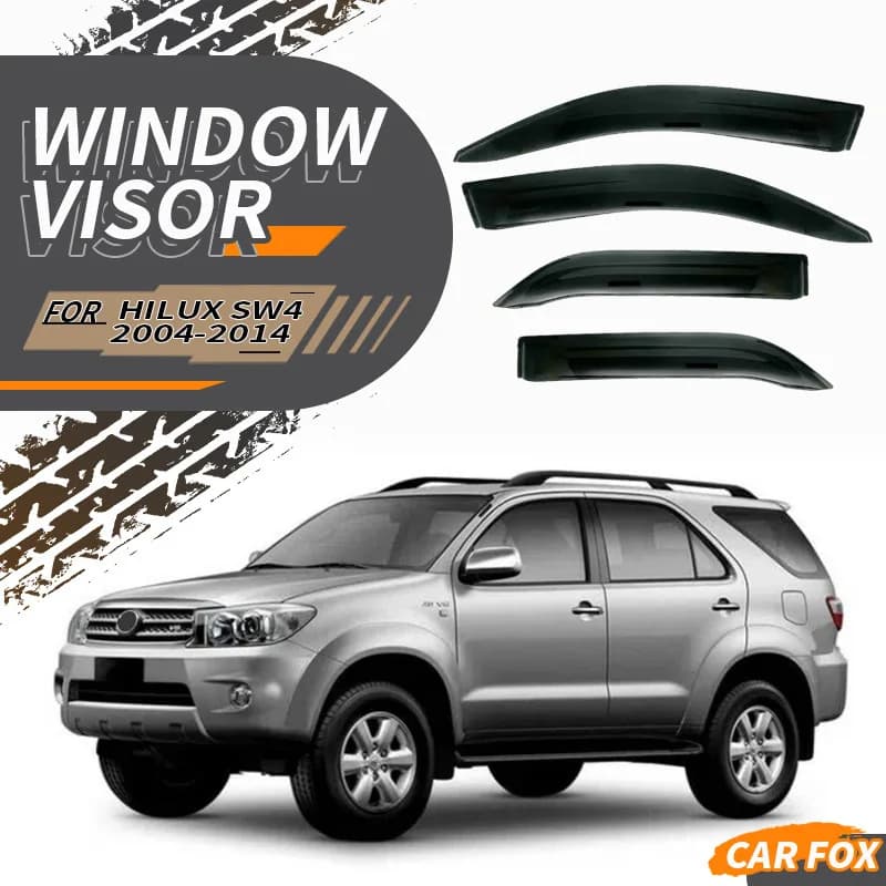 4 Pezzi per Toyota Hilux SW4 1990-2014, Visiera Parasole Nera per Finestrini Auto, Protezione da Pioggia e Sole per Finestrini Laterali, Accessori