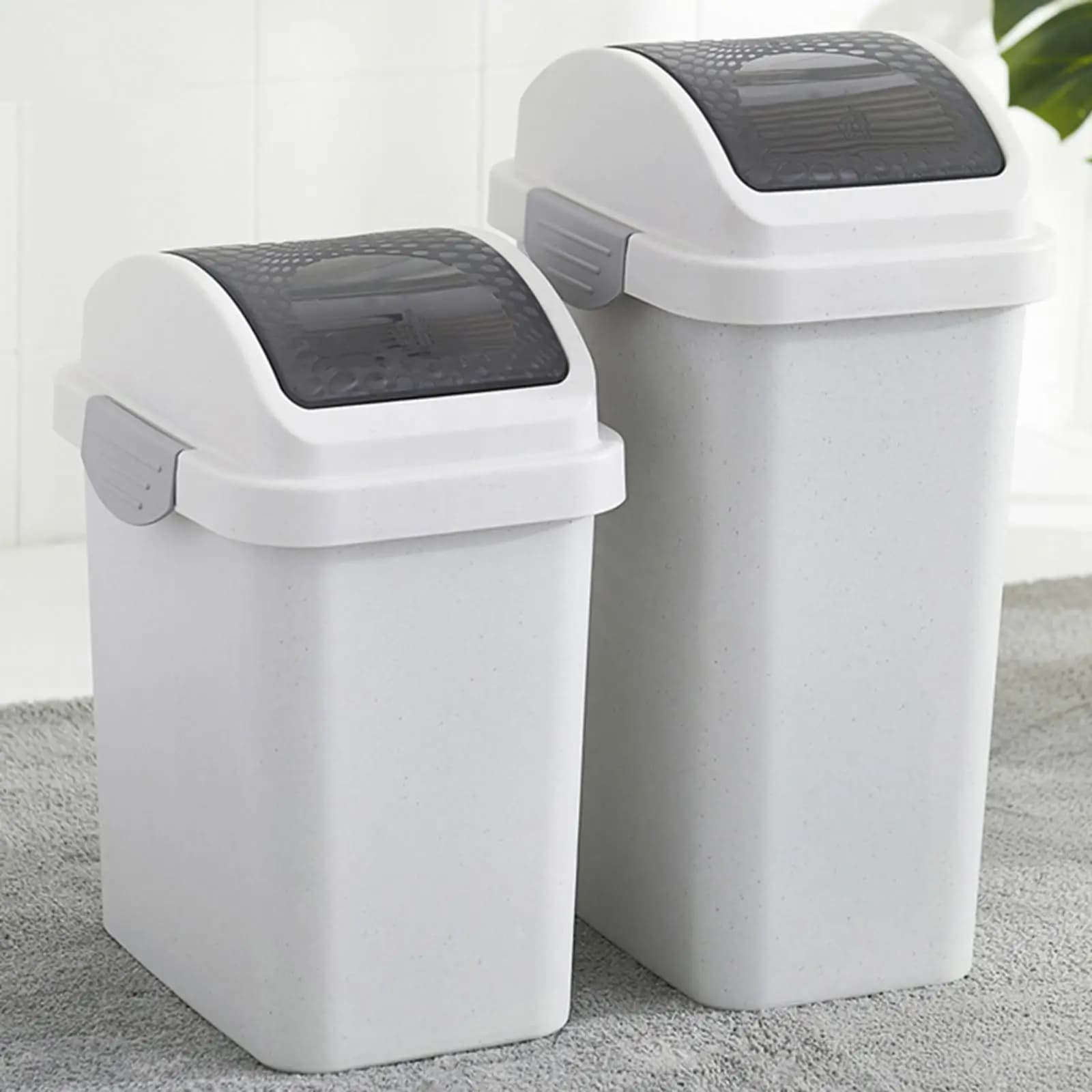 Luxury Garbage Can with Shaker Cover Simple Garbage Bucket for Office Desk