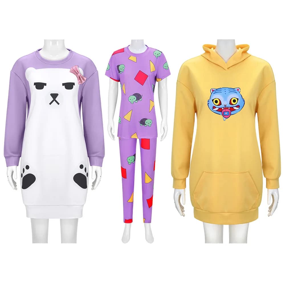 Girl Group K-POP Mira Light Purple Bear Pajamas Cosplay Carnival Party Role Playing Costumes