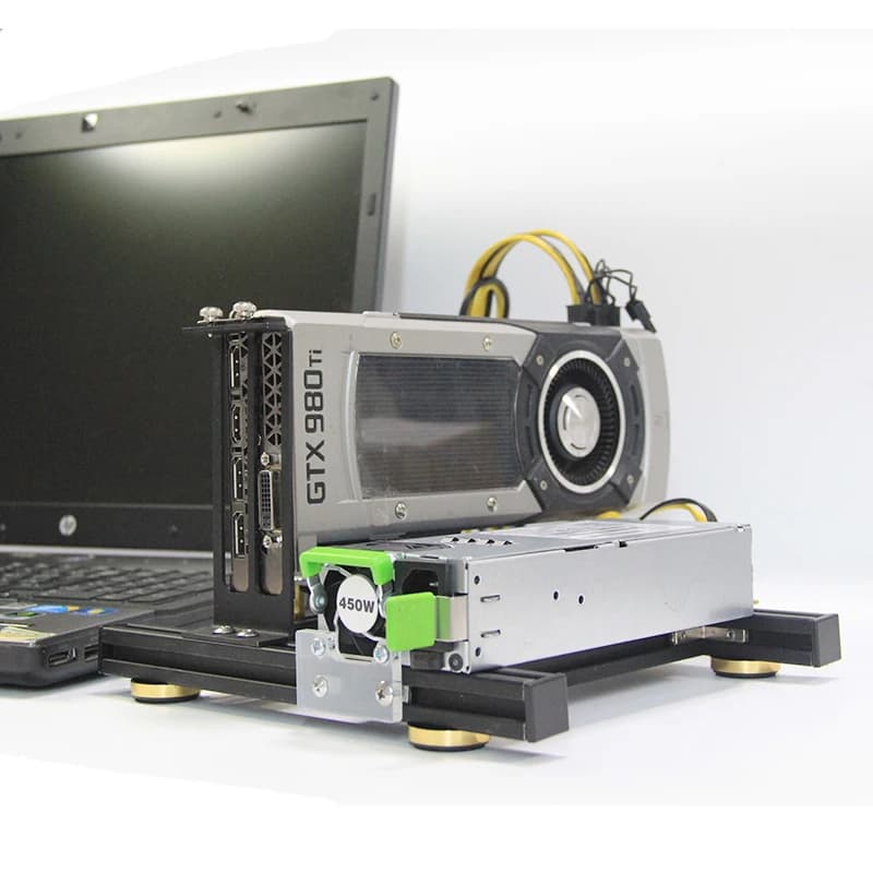 Laptop external GPU graphics card dock mini pcie to pciex16 riser card set bracket + riser card + GPU power cable + power supply