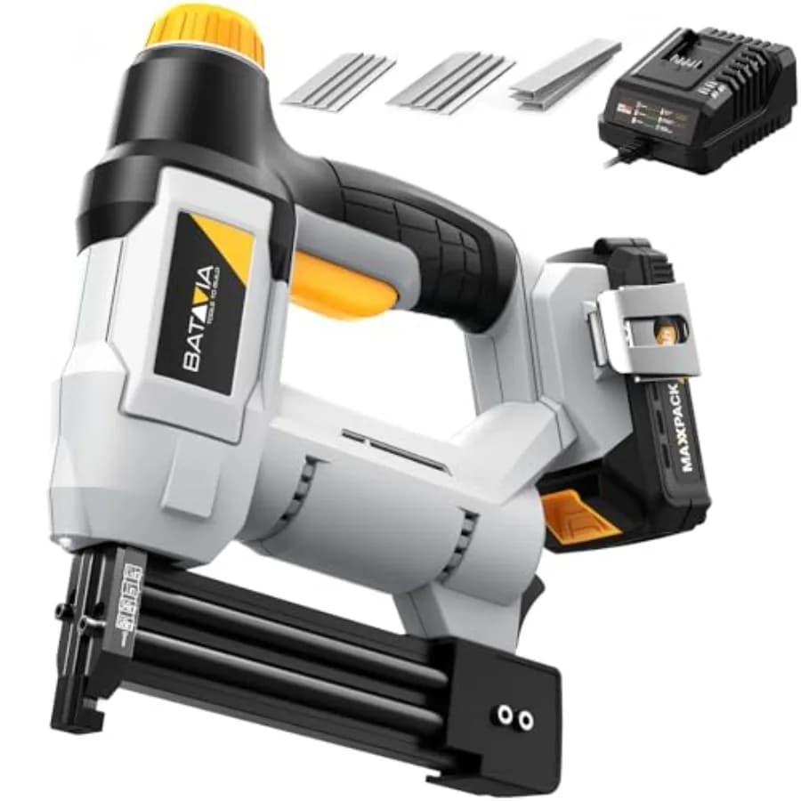 Pistola sparachiodi a batteria da 20 V Alimentata a batteria Calibro 18 Chiodatrice e cucitrice Brad 2 in 1 per il miglioramento domestico e progetti di lavorazione del legno Inc