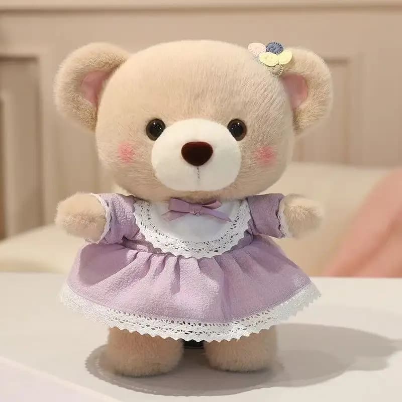 Nuovissimo orsacchiotto con gonna, bambola di peluche Kawaii, personaggio dei cartoni animati, cuscino carino, regalo di compleanno per bambini.