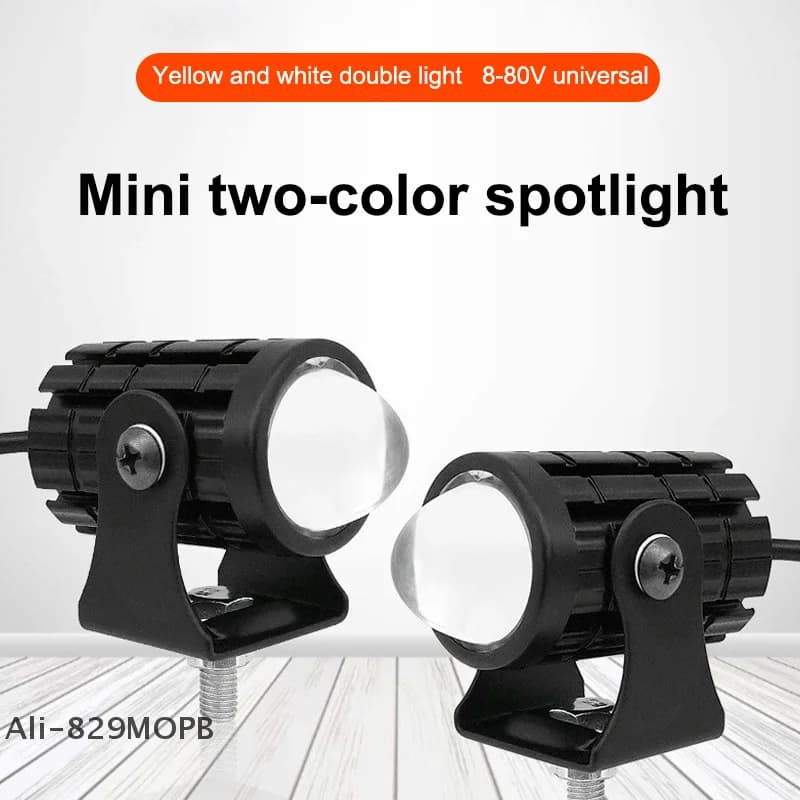 【S】Faretto per moto a LED con interruttore Proiettore per fari per esploratori a LED per moto super luminoso Lente Fisheye LED Moto Nebbia