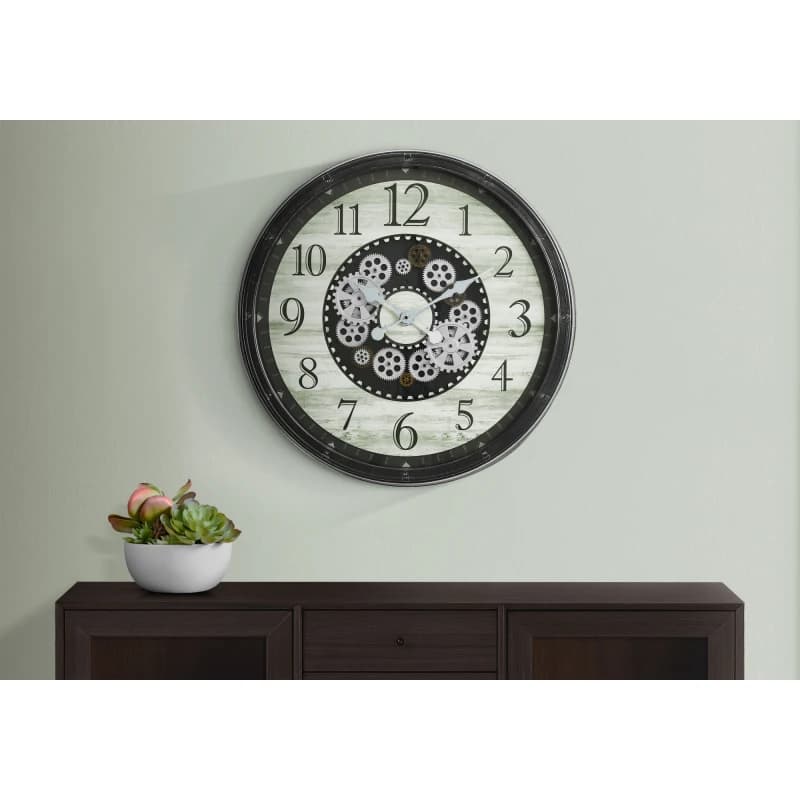 Orologi, 30 rotondi, meccanismo a ingranaggi, grandi dimensioni, orologio da parete, marrone, transizione