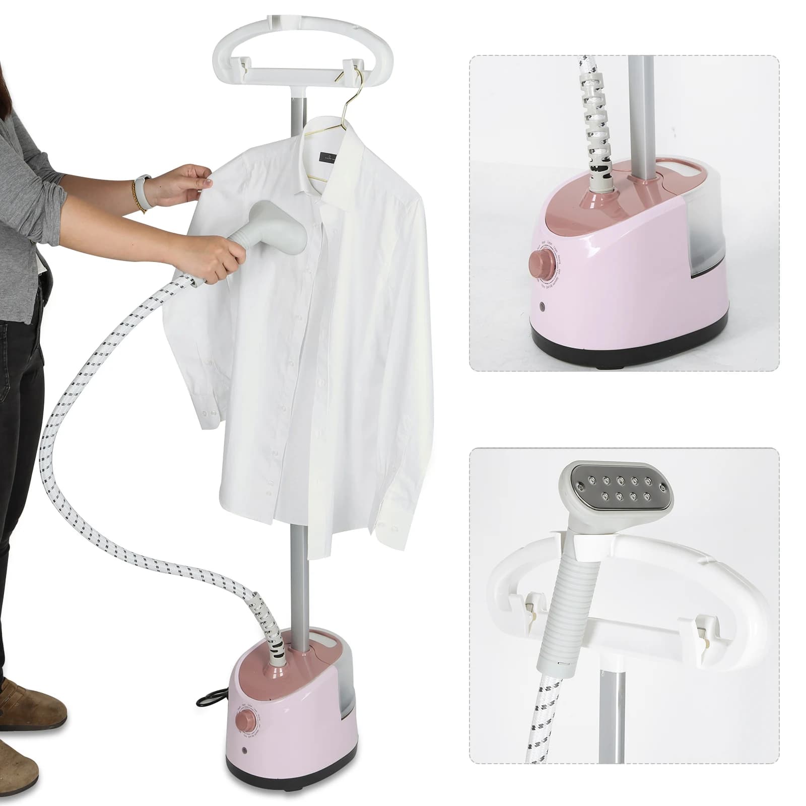 Steamer for Clothes Flat and Hanging Ironing Vertical Clothes Steamer with 11 Ironing Modes Clothing Steamer