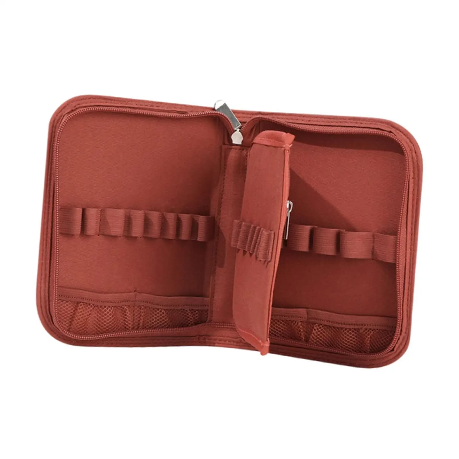 Custodia per uncinetti senza uncinetti e accessori, borsa organizer con cerniera e tasche in tessuto, leggera, facile da trasportare