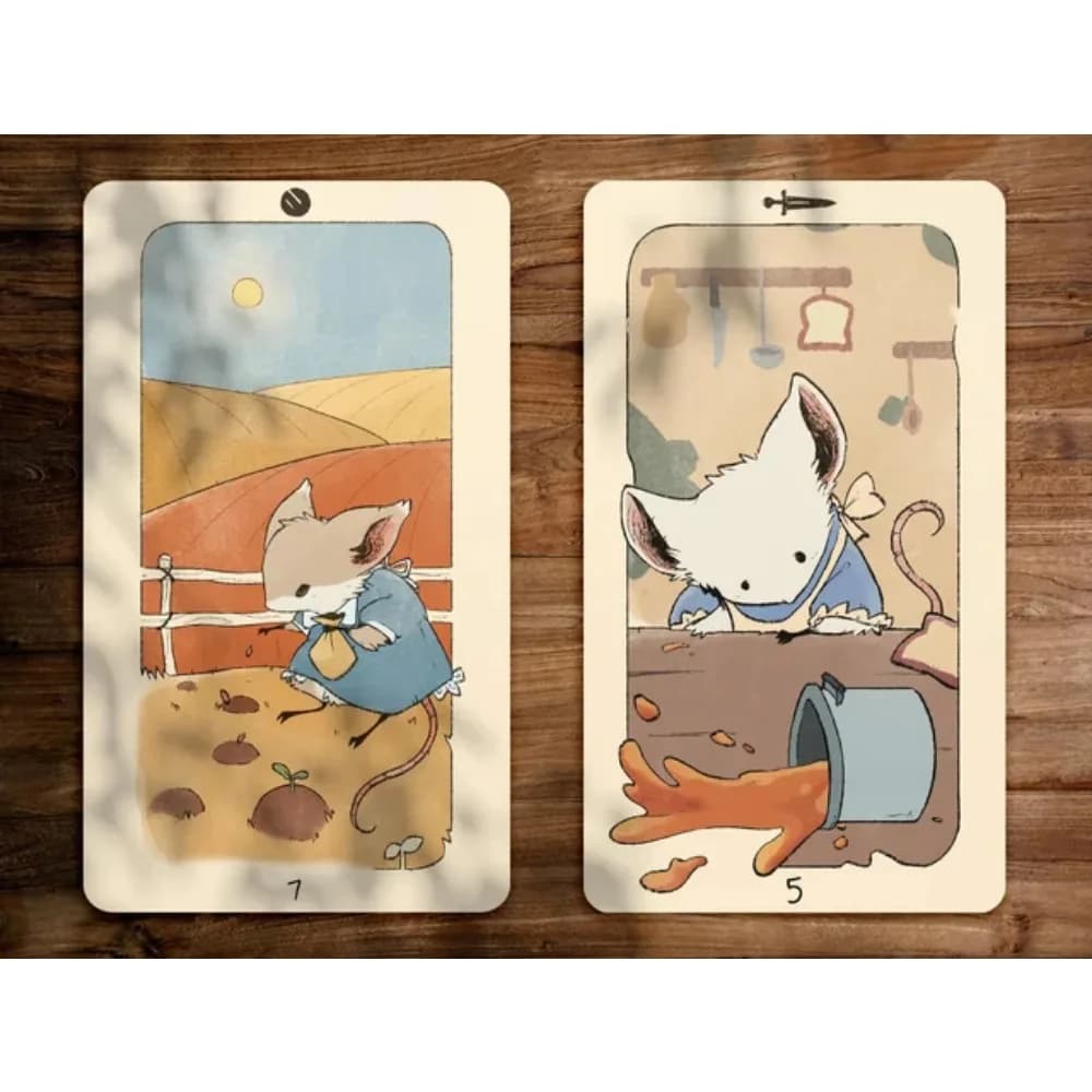 Carte MIMIT da 10,3 x 6 cm, 78 pezzi | Tarocchi mini topi: un mazzo di tarocchi di piccole dimensioni, riempito con grandi vita e avventure