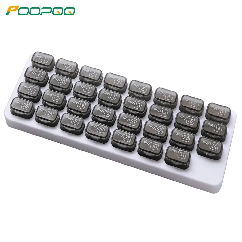 1 pcs 31 days monthly napkin holder, portable pill holder for daily medicine/vitamin/fish oils/supplement