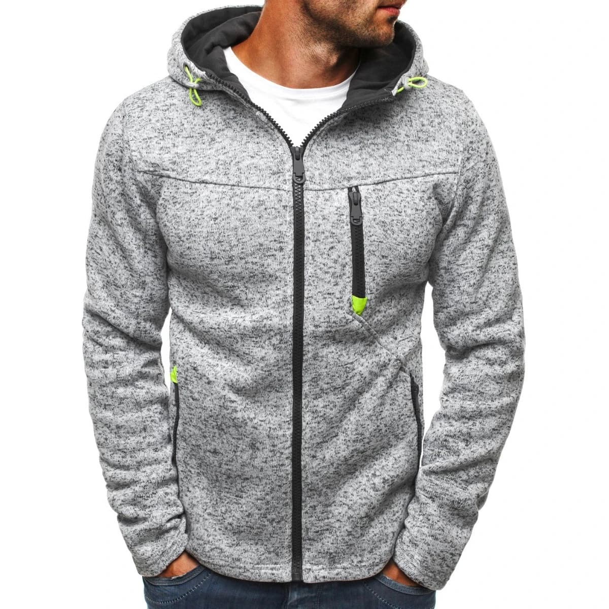 MRMT 2026 Felpa con Cappuccio da Uomo Jacquard in Pile, Pullover con Cappuccio da Uomo, Felpa da Uomo
