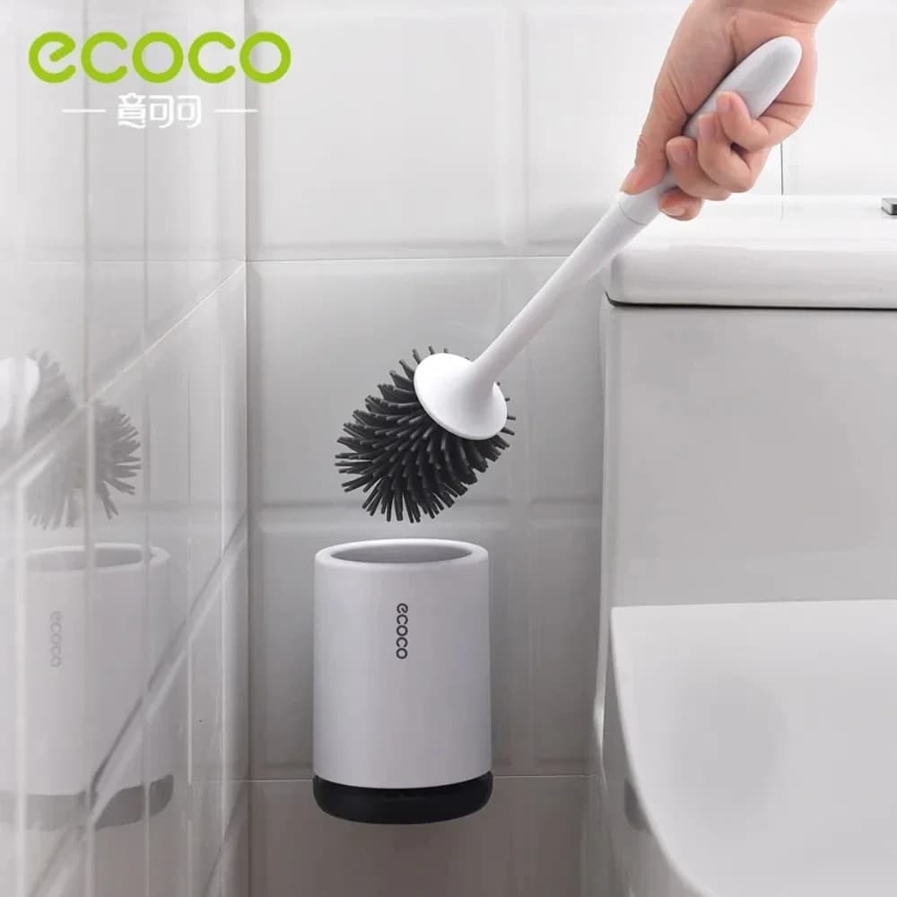 ECOCO Scopino e supporto per WC Strumenti per spazzole per pulizia scarico rapido per WC Set di accessori per il bagno per WC domestico
