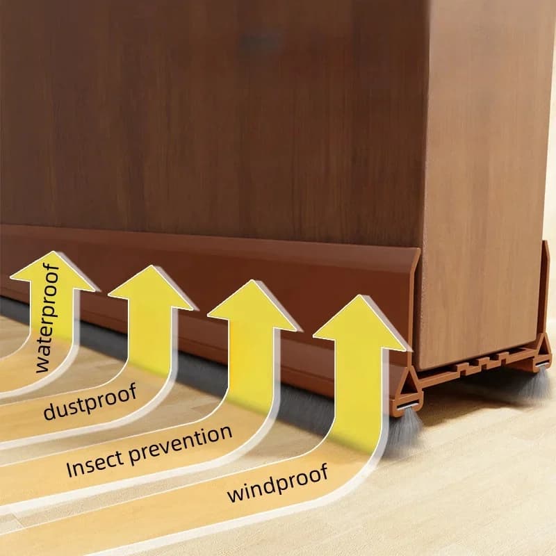 Striscia di tenuta inferiore della porta da 97 cm con spazzola PVC antipolvere insonorizzata installazione a scatto Gap Door Draft Stopper Guarnizione