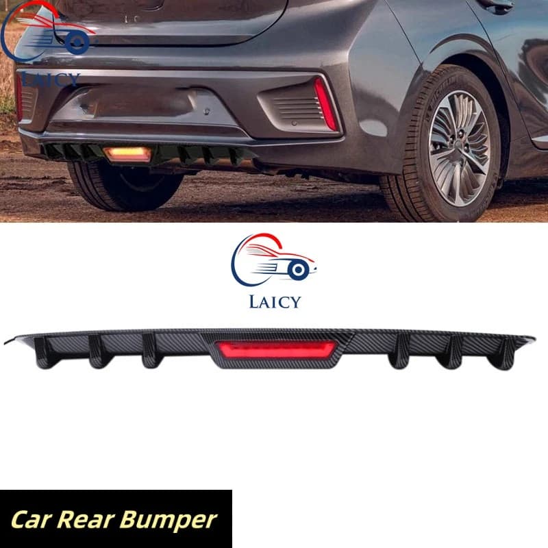 LAICY Per H-yundai Ioniq 2017-2024 Auto Paraurti Posteriore Diffusore Labbro w/Freno di Coda Luce di Arresto Splitter Spoiler Pinna di Squalo Lip Kit