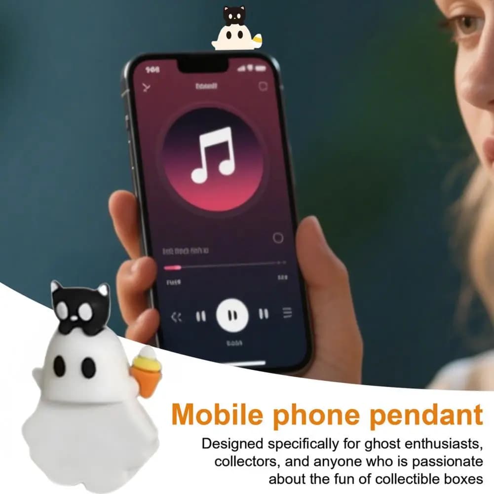 Halloween Themed Phone Hanger Halloween Phone Decoration Spooky Halloween Ghost Phone Toppers Mini Adhesive for Smartphone