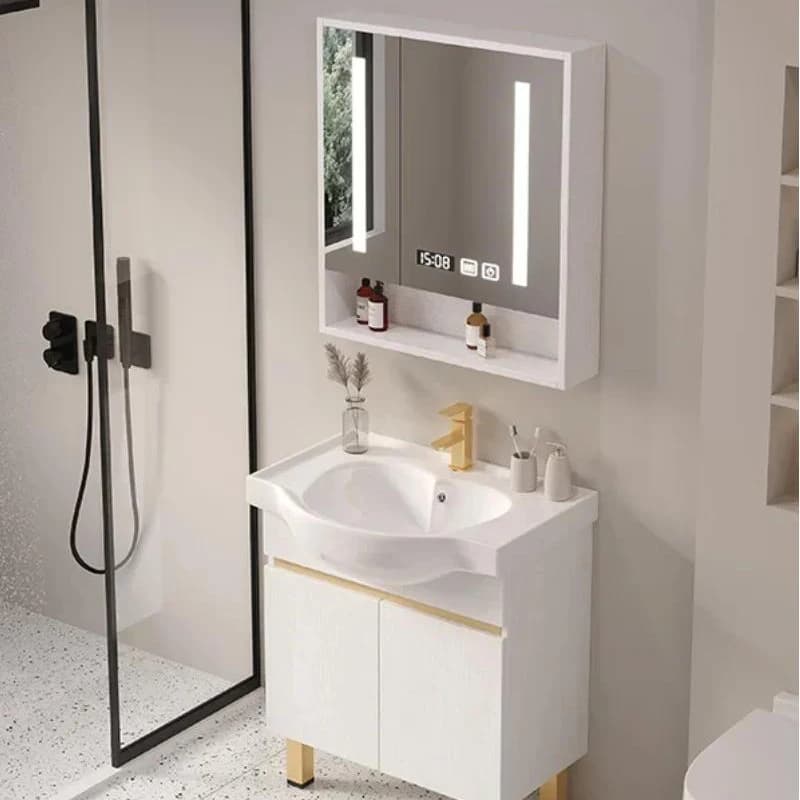 Armadi da bagno Organizzatore compatto Lavabo in ceramica Specchio intelligente Mobile da bagno Profumo moderno Gabinete Mobili alla moda