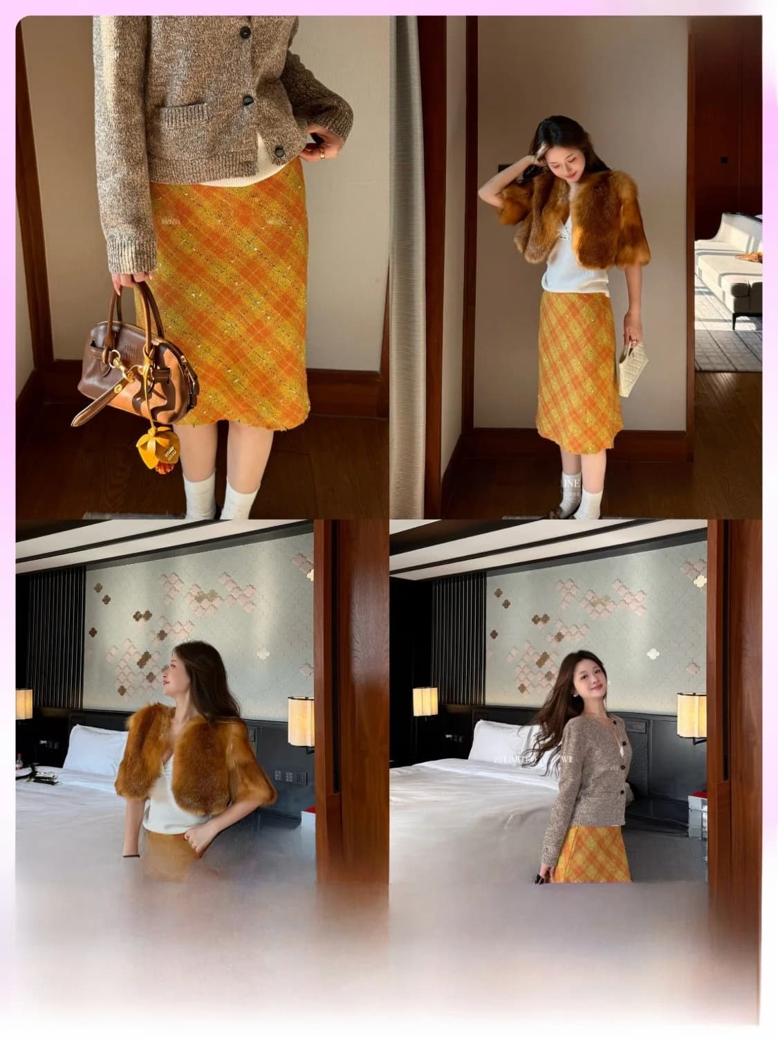 Miu Heavy Industry Development New Color Plaid Woolen Retro Skirt Women's mid Waist A-Line Skirt Daily Wear Winter 2025