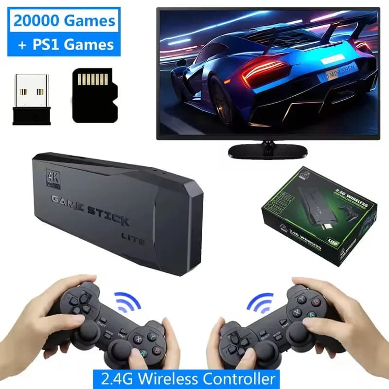 Console di Gioco M8 4K con Controller Wireless, Gamepad Retro per TV Domestica, Plug and Play, Lettore di Giochi Portatile
