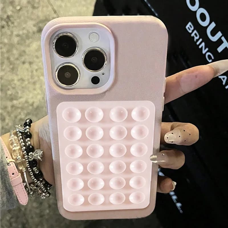 Luxury 3D Suction Cup Stand Lichee Pattern Phone Case for Samsung S24 S25 Ultra A35 A15 A55 5G A56 A16 A36 S23 S22 S21 FE Cover