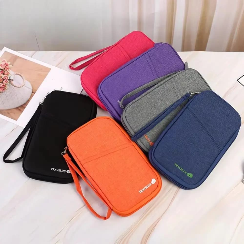 Nuova Borsa Porta Passaporto da Viaggio RFID, Porta Passaporti Familiare Multifunzione, Organizzatore Unisex per Carte e Biglietti Aerei