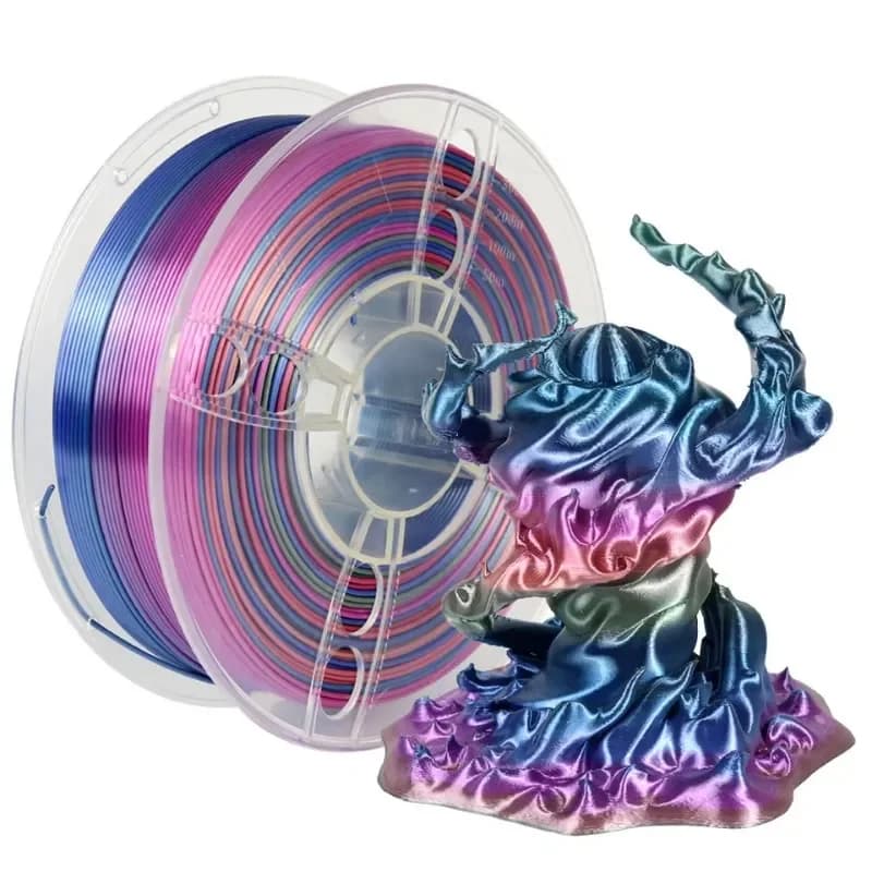 Rainbow Silk 3D Printer Filament 1kg PLA Printing Consumables 3.0mm/1.75mm Long Wires Various Forms in Colorful 3D Printers