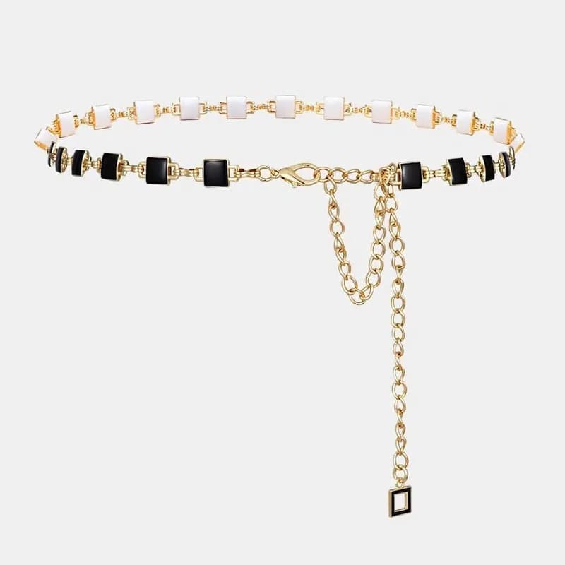 High Quality Women's Waist Chain Belt for Dress Metal Cinched Waist Decoration Thin Waist Belt Gold and Silver