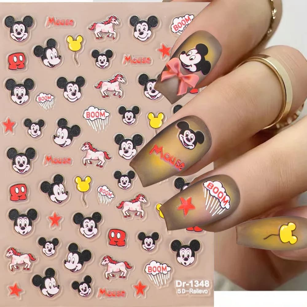 1 Pezzo Adesivi per Unghie 5D Disney Animation, Topolino, Paperino, Decorazioni Brillanti per Unghie, Judy Olografico, Charm per Unghie Multiuso