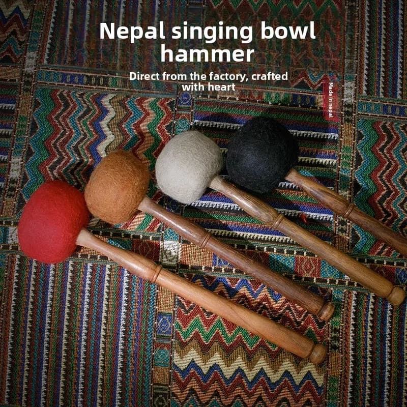 Nepal Singing Bowl Hammer Handmade Wool Felt Mallet Tibetan Sound Therapy Accessory Music Salon