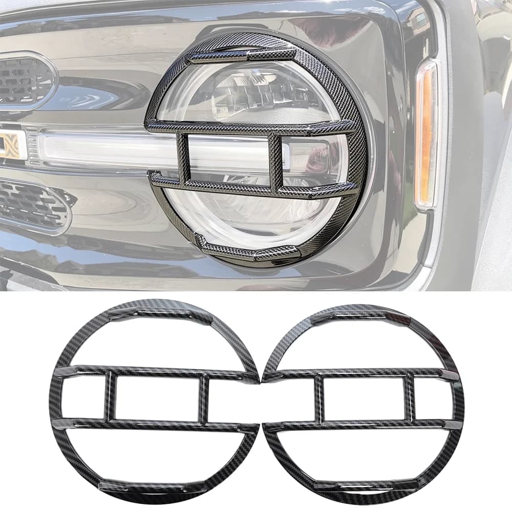 Car Front Headlight Decoration LED Light Guard Cover for Ford Bronco 2021 2022 2023 2024 2025 Lamp Hoods Exterior Accessories