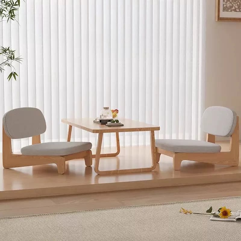 Sedie tatami, sedie con schienale in legno massello, sedie da pavimento, sedie relax da balcone, sgabelli bassi semplici, sedie con cuscini in spugna