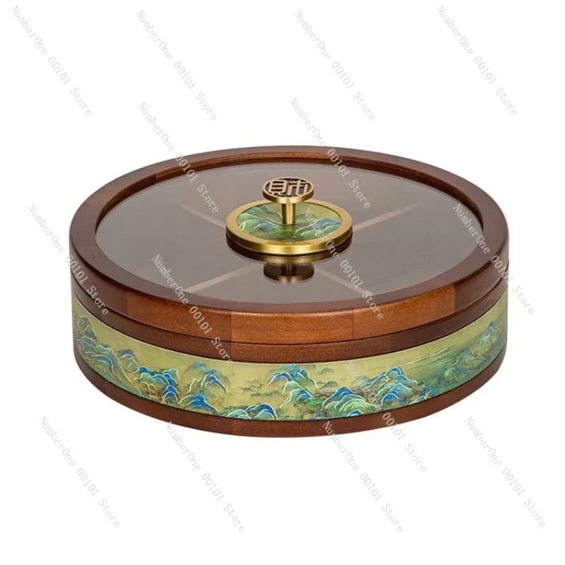 Scatola in Legno Massello per Frutta Secca, Contenitore di Lusso con Scomparti per Soggiorno, Matrimoni, Snack e Caramelle, Vassoio Decorativo per la Casa