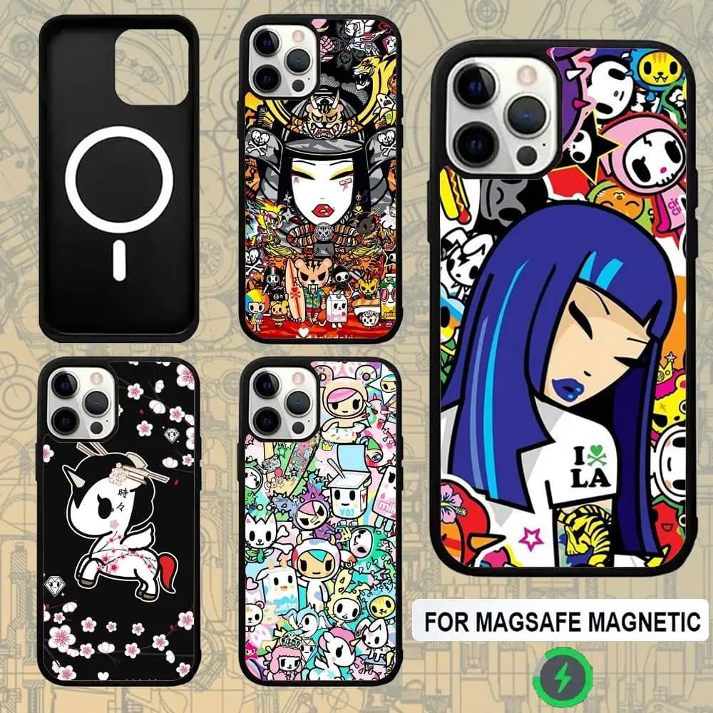 Japan T-Tokidokis Fashion For Magsafe Wireless Charger Case For iPhone 15,16,17,13,14,11,12,Pro,Max,Plus,E,Air,Mini Magnetic
