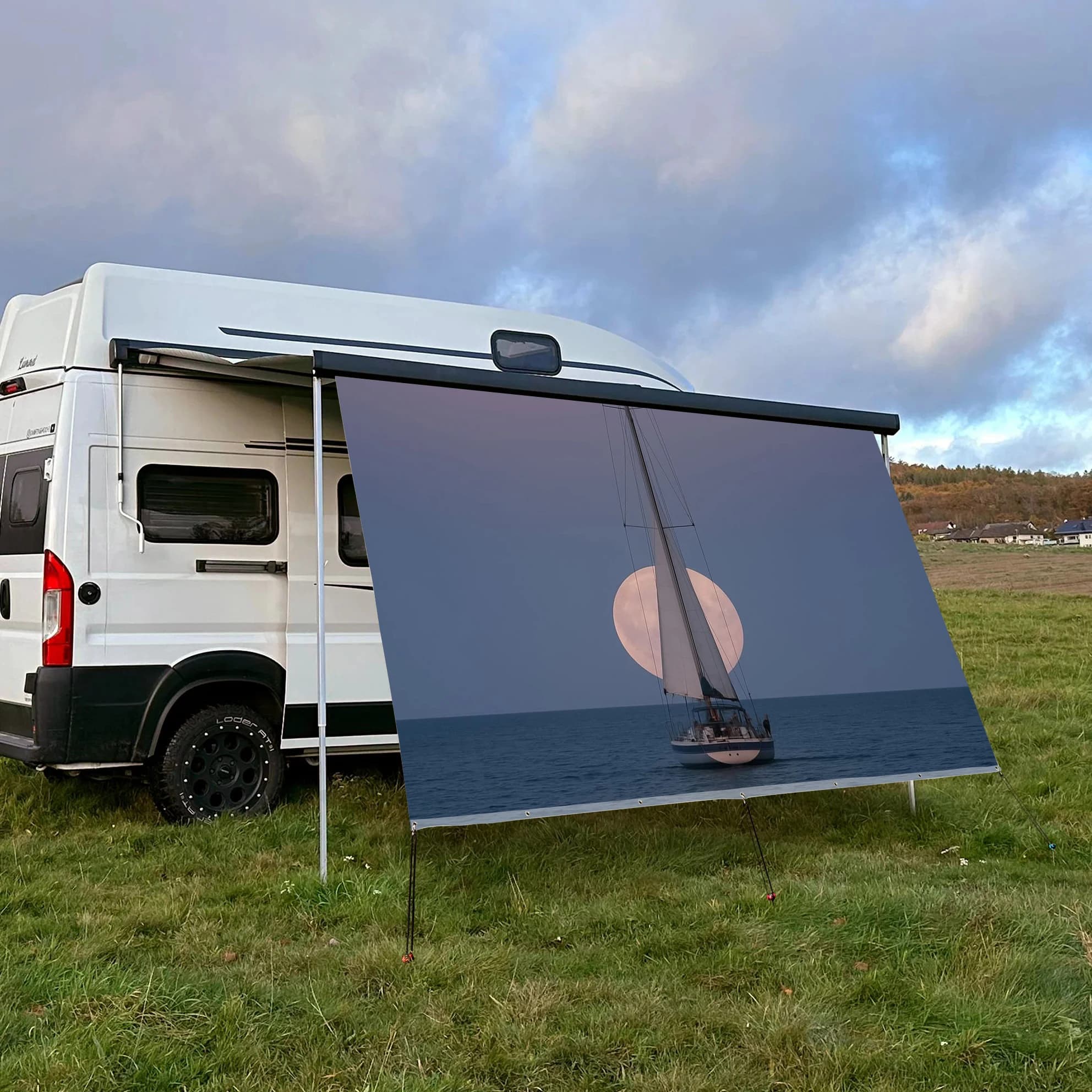 Telo da Campeggio Personalizzato Resistente ai Raggi UV per Quattro Stagioni, Tenda Portatile per Camper, Protezione Solare Resistente agli Strappi per Auto e Picnic all'Aperto