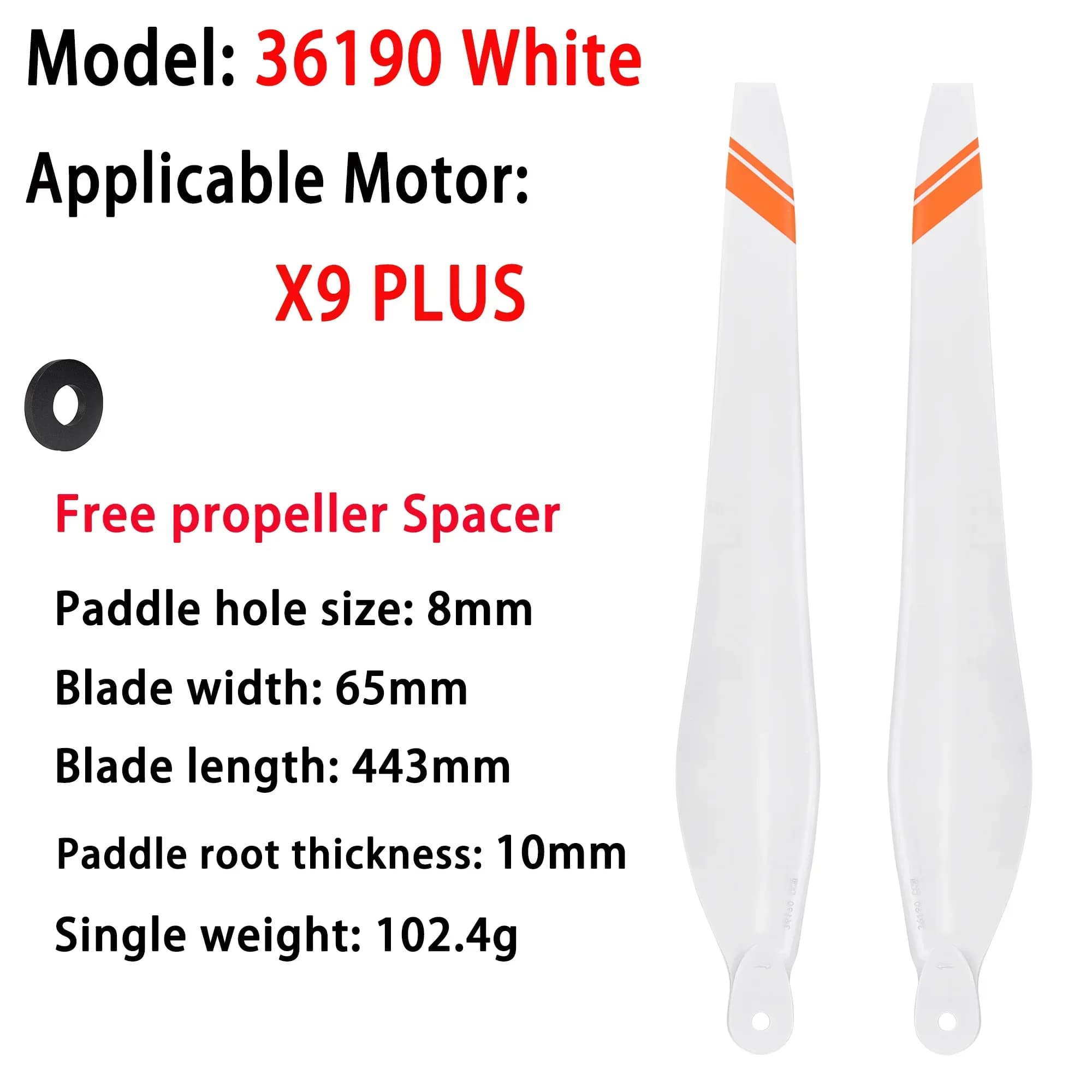 36190 Nylon al carbonio Bianco Elica 36 pollici CW CCW Puntelli per Hobbywing X9/X9 Plus/X9Max Accessori per droni agricoli