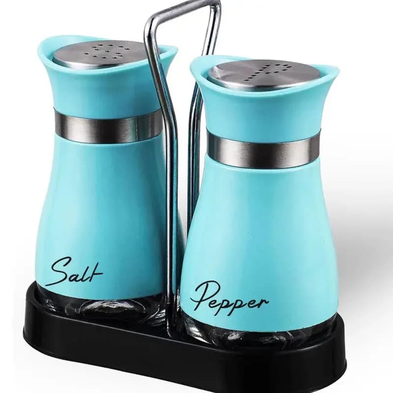 Set di shaker per spezie colorato in acciaio inossidabile Set di barattoli per condimenti per pepe e sale per barbecue multifunzione