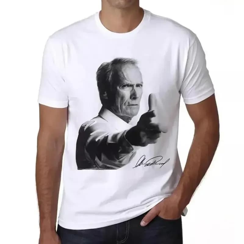Mens T Shirt Clint Eastwood Gun