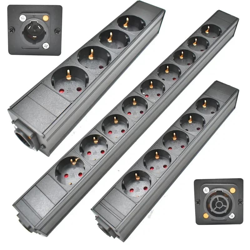 Multipresa PDU Spina aeronautica 3P NAC3FX-W Porta aeronautica NAC3MPX 2-11AC Presa UE Schuko Powercon LED Spina di alimentazione per schermo grande