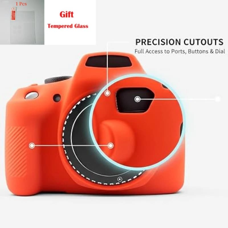 Soft Case Camera Case Silicone Case For Canon EOS 1300D 1500D 2000D Camera Protection cover +1PCS Free Tempered Film
