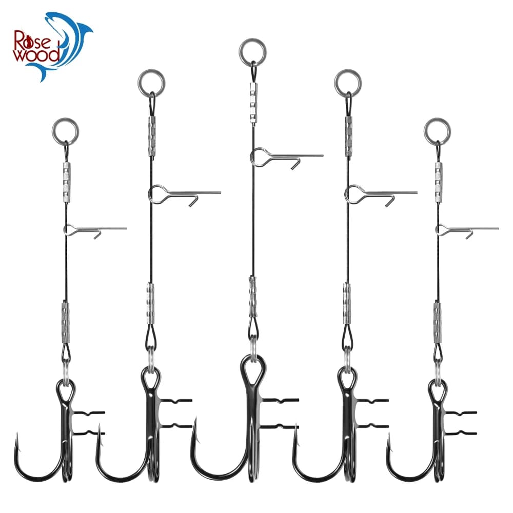 Palissandro 3 pieces Strike Point Stinger Rig Accessories for fishing in pike Soft bait in rubber # 4 # 2 # 1 # T hook for support in the wide belly 1/0