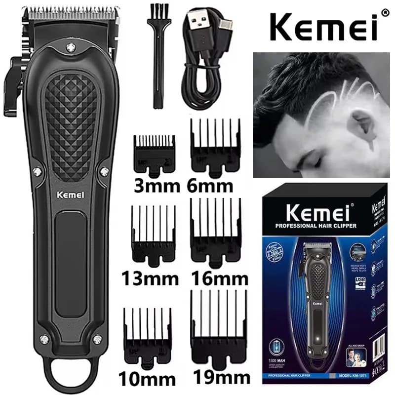 Kemei Electric Haircuts Without Rechargeable Wire, Regulabarba per Man, Powerful Cutting Tool KM-1071