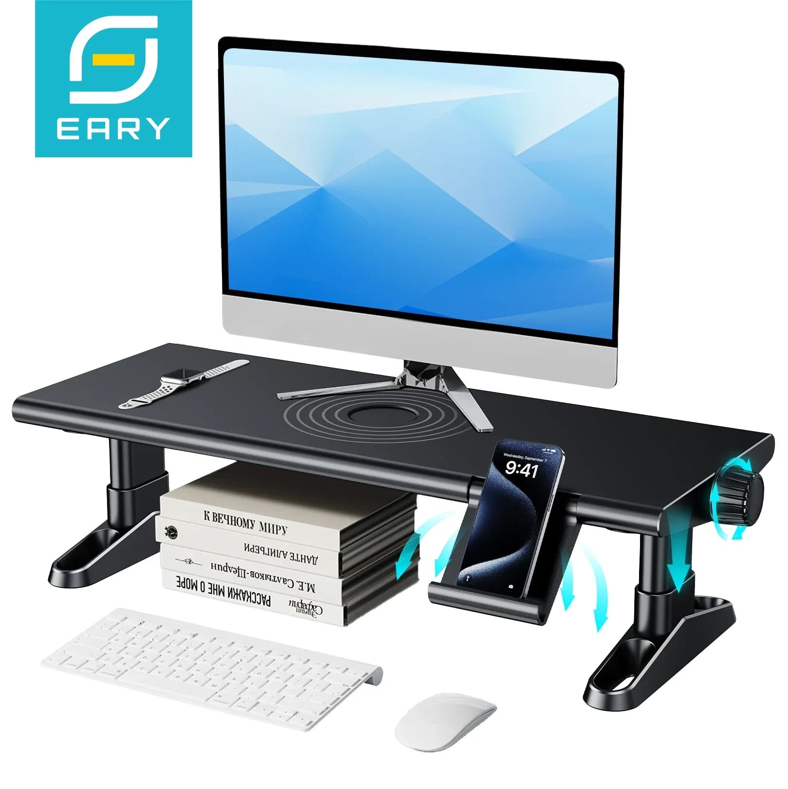 Supporto per Monitor per Computer Eary per scrivania 4.5-6.3 pollici regolabile liberamente con supporto per cellulare per stampante per Computer portatile TV
