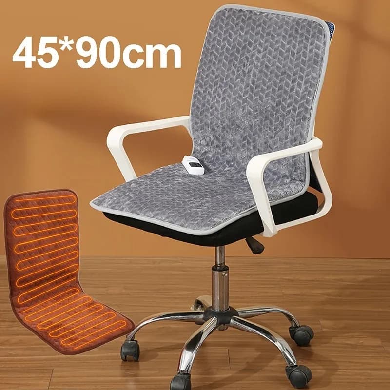 Cuscino per sedile riscaldato elettrico con termostato, cuscino per sedia riscaldato, coperta riscaldante, cuscino per schienale integrato 45*90 cm/45*45 cm
