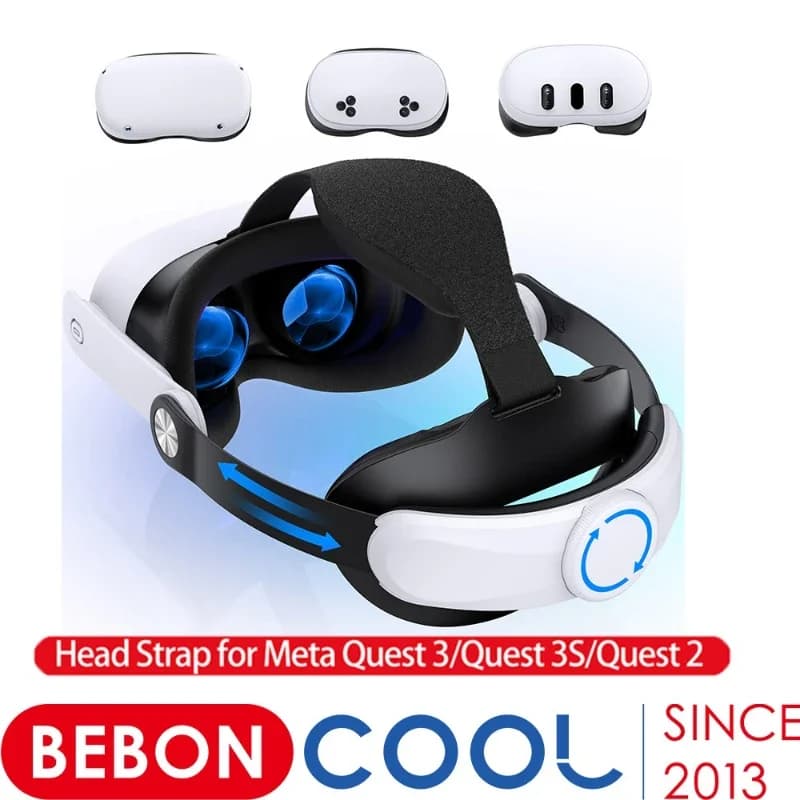 BEBONCOOL Fascia per la testa regolabile avanzata per cinturino Meta Quest 2/3/3S VR Elite: vestibilità precisa, design confortevole e cerniera a sgancio rapido