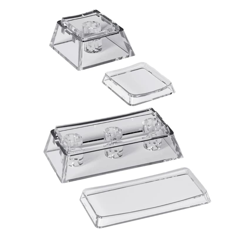 K3NB Transparency Keycaps X Stem Wide Compatibility 1U 2U Standard Size Enhances Light Diffusions and Typing