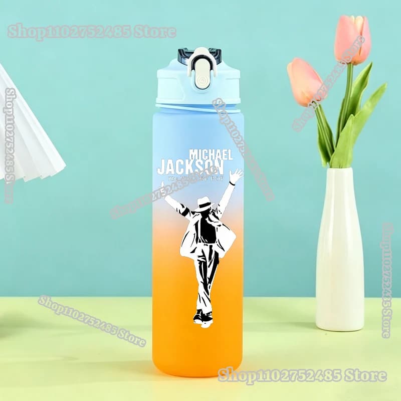 Borraccia Sfumata 750ML King of Pop Michael Jackson, Bottiglia d'Acqua Opaca per Esterni, Anime Superstar MJ, Tazza Sportiva, Regalo per i Fan, Collezione