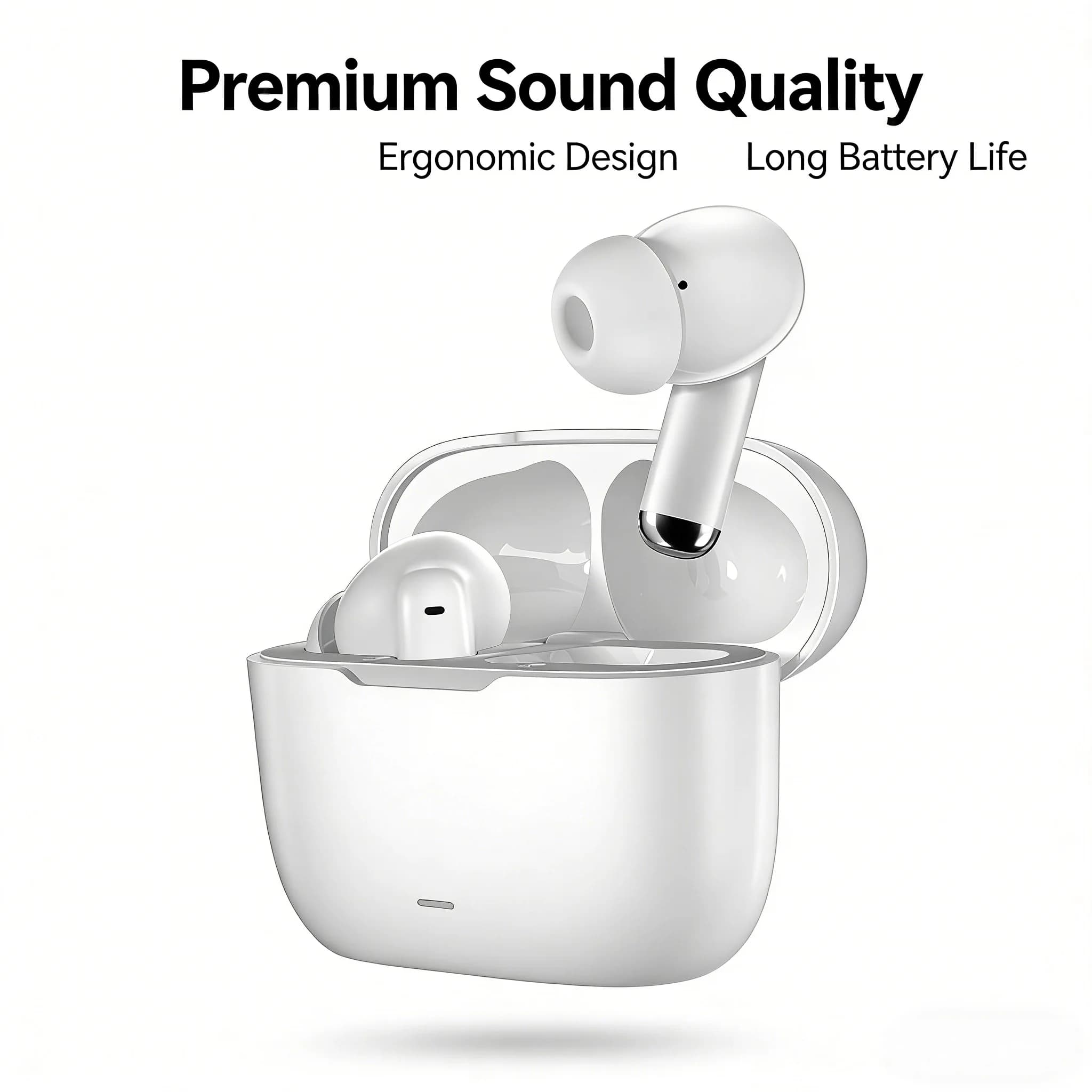 Cuffie Bluetooth in-ear wireless con durata della batteria extra-lunga, audio Hi-Fi e design ultraleggero, perfette per la musica