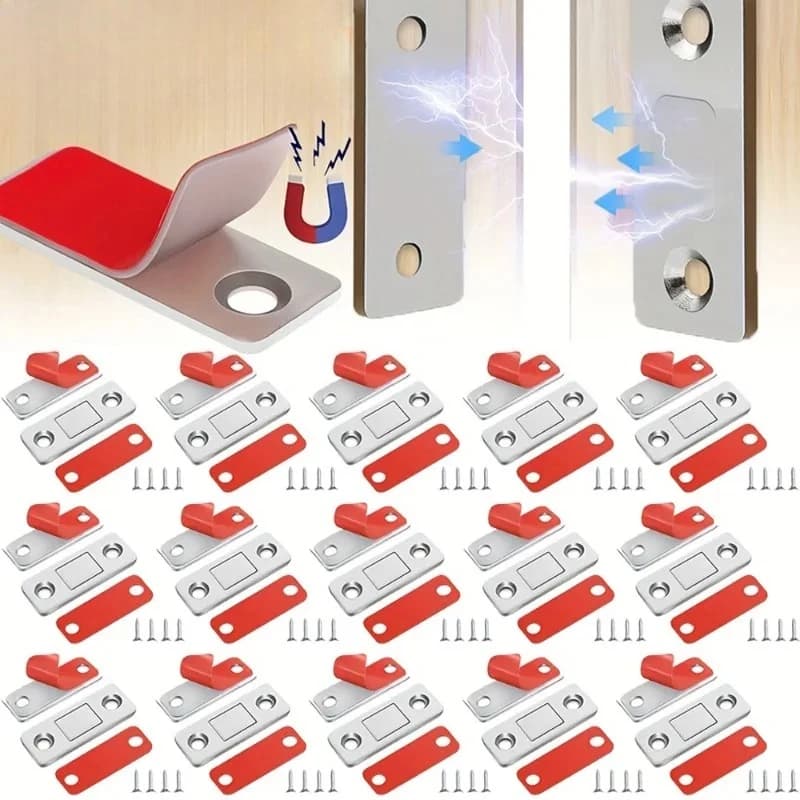 Set da 2-20 Pezzi di Chiusure Magnetiche Invisibili per Armadi, Fermi Magnetici Forti per Porte, Adesivi per Mobili, Cassetti, Finestre e Porte