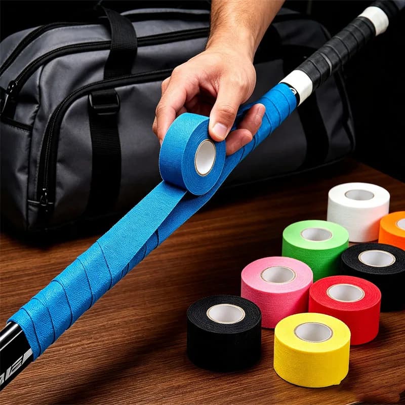 Non‑Slip Wear‑Resistant Handle Wrap Tape for Field Hockey Sports Ice Hockey Stick Grip Tape Cotton‑Polyester Blended Multi‑Color
